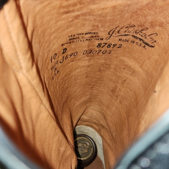 Vintage J Chisholm Exotic Ostrich  Cowboy Boots Size 10D Made in USA - Picture 7 of 7